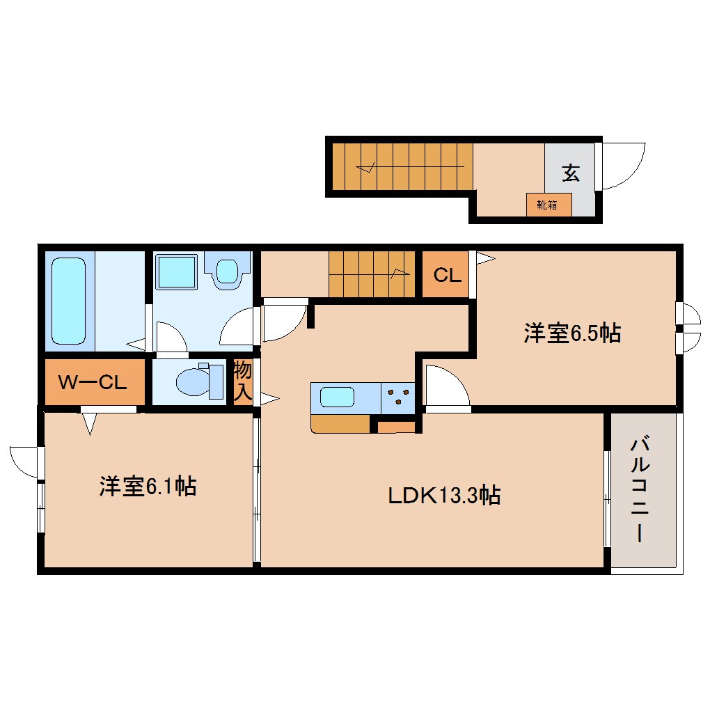 奈良駅 バス11分  神殿下車：停歩4分 2階の物件間取画像