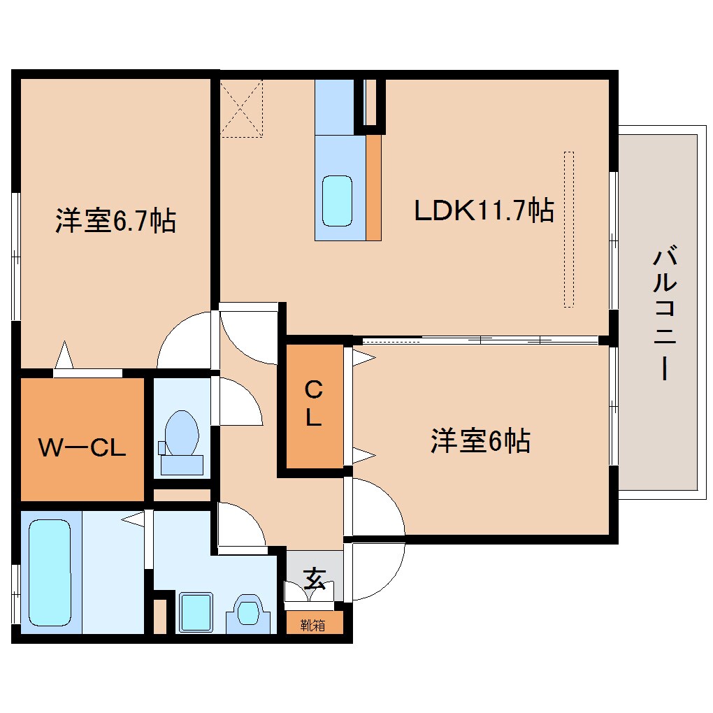 リビングタウン四条大路D棟の物件間取画像