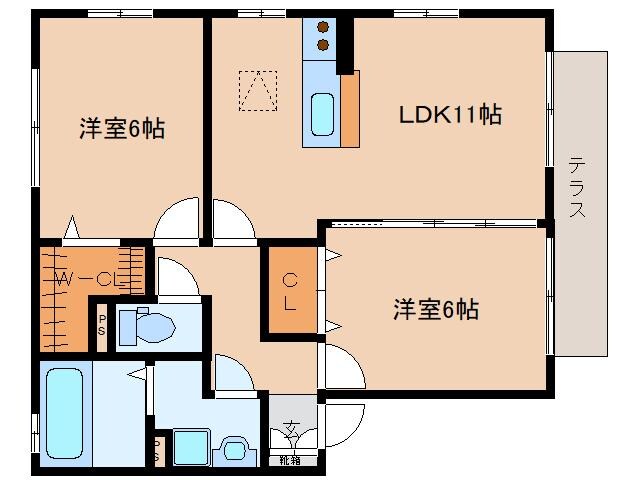 リビングタウン四条大路D棟の物件間取画像
