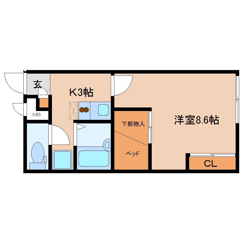 奈良駅 バス14分  東九条町東下車：停歩3分 2階の物件間取画像