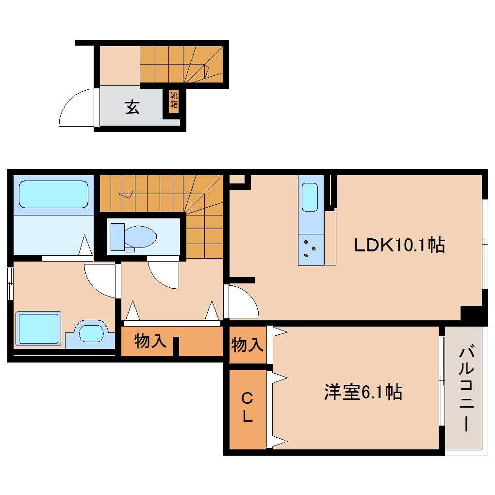 奈良駅 バス17分  辰市農協下車：停歩4分 2階の物件間取画像