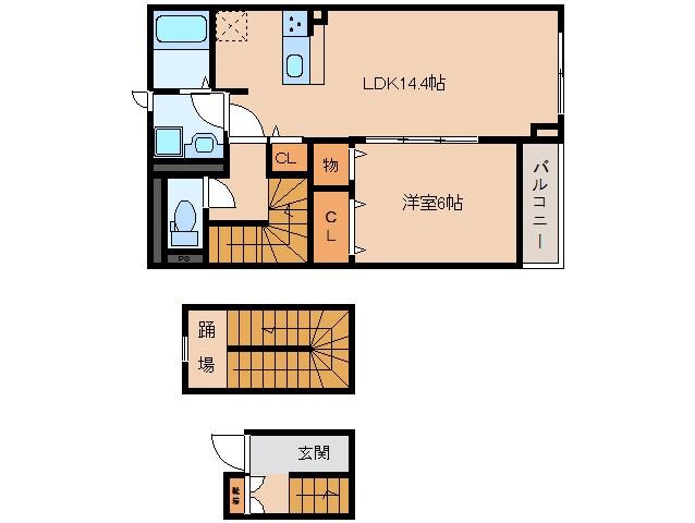 奈良駅 バス17分  辰市農協下車：停歩4分 3階の物件間取画像