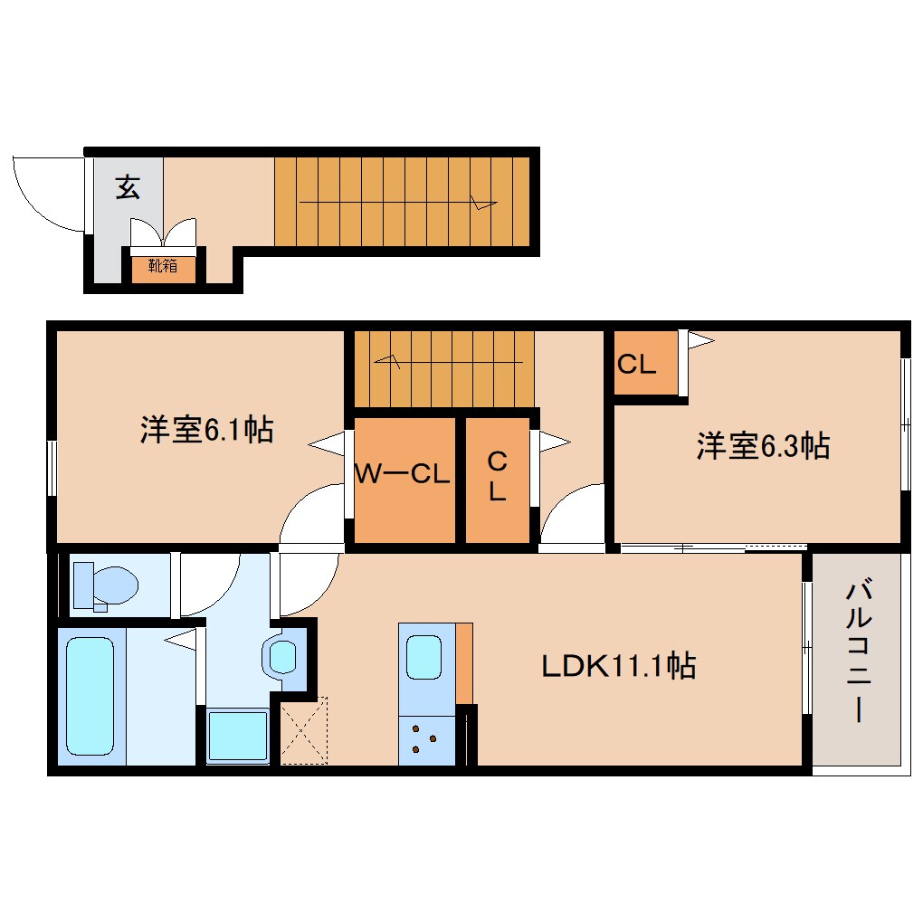 加茂駅 徒歩10分 2階の物件間取画像
