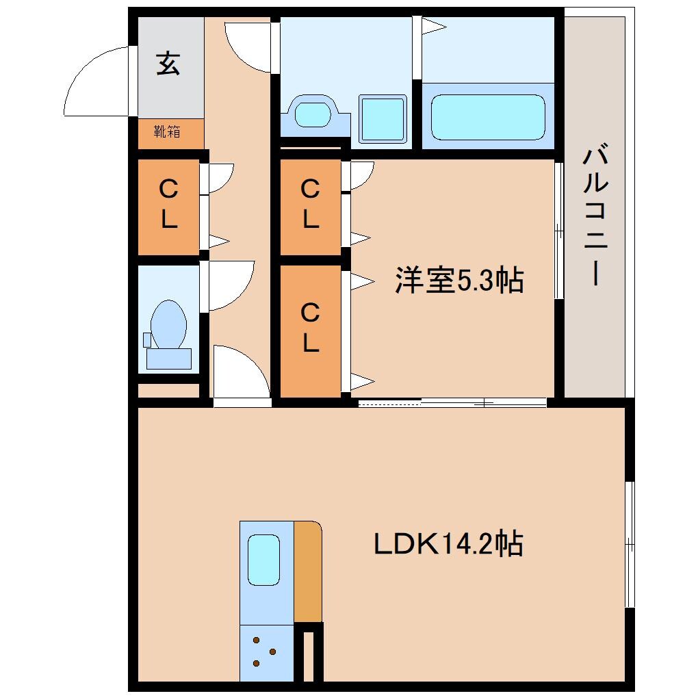 京終駅 徒歩25分 1階の物件間取画像