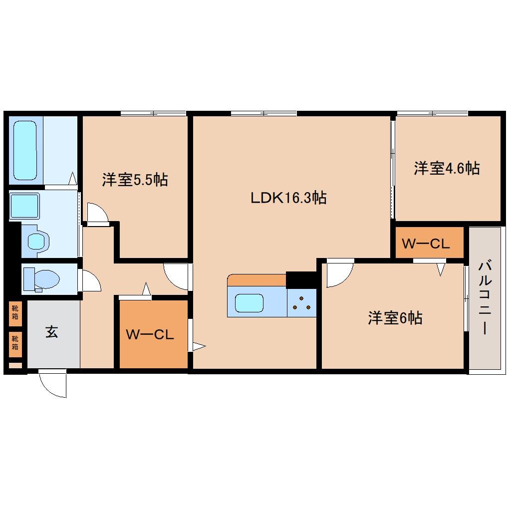 奈良県奈良市大森町ハイツ 2階の物件間取画像