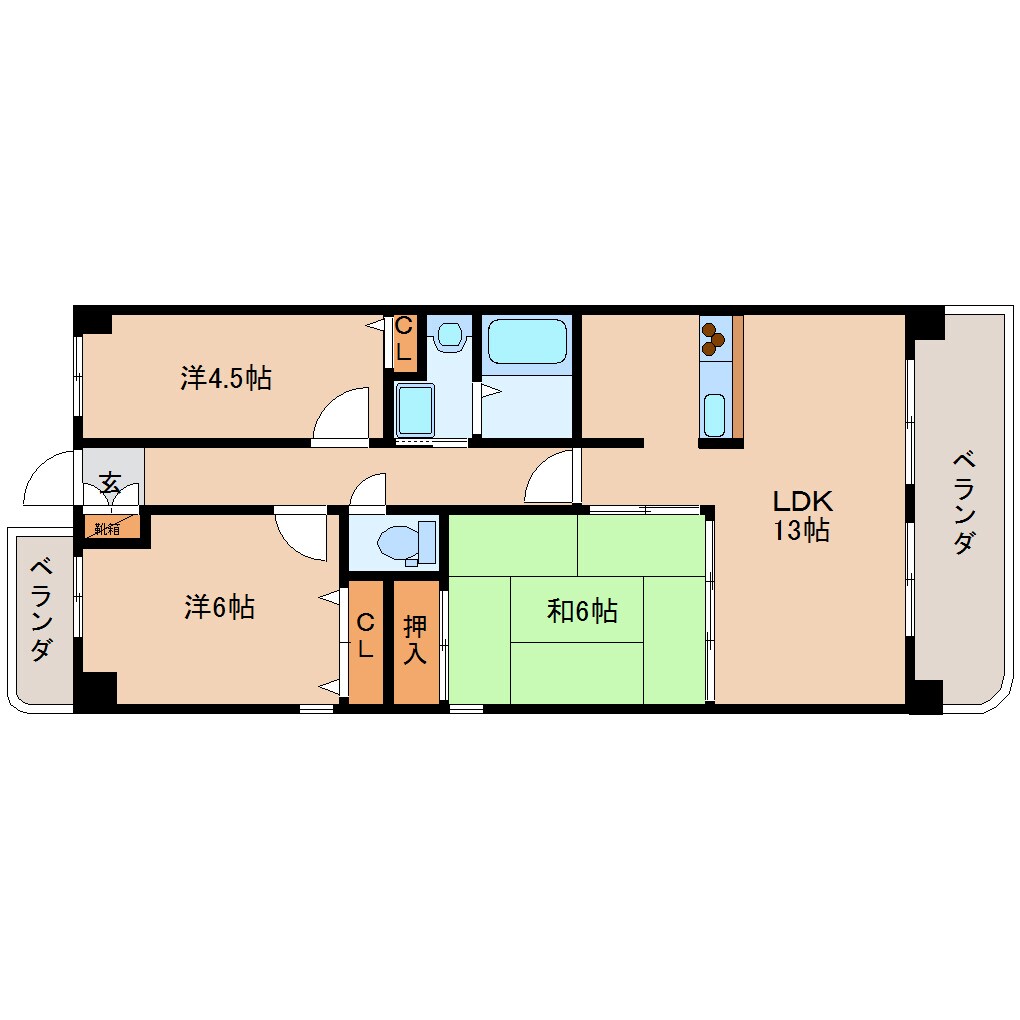 五位堂駅 徒歩10分 2階の物件間取画像