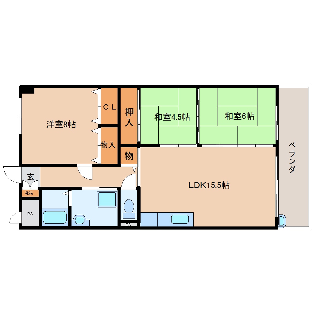 二上駅 徒歩6分 5階の物件間取画像