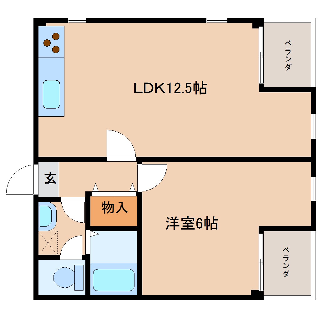 五位堂駅 徒歩3分 2階の物件間取画像