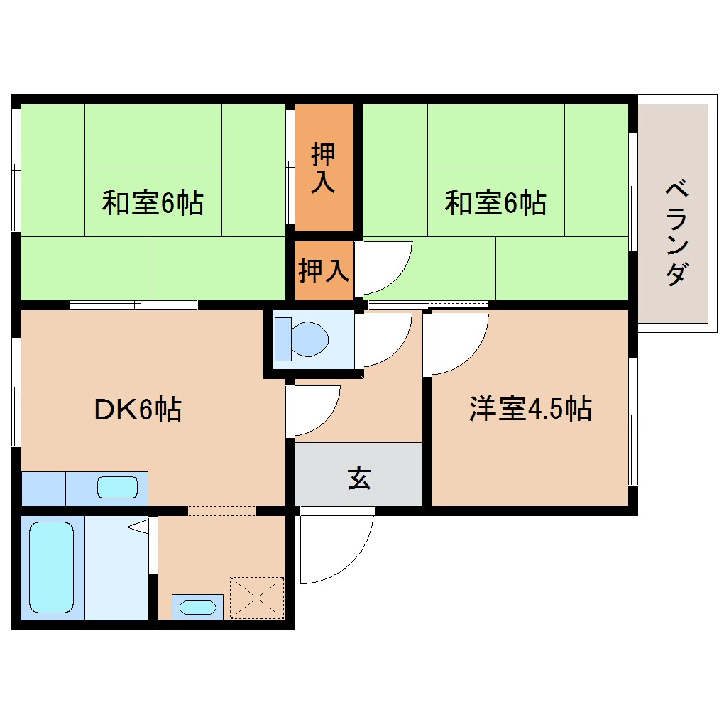 二上駅 徒歩8分 2階の物件間取画像