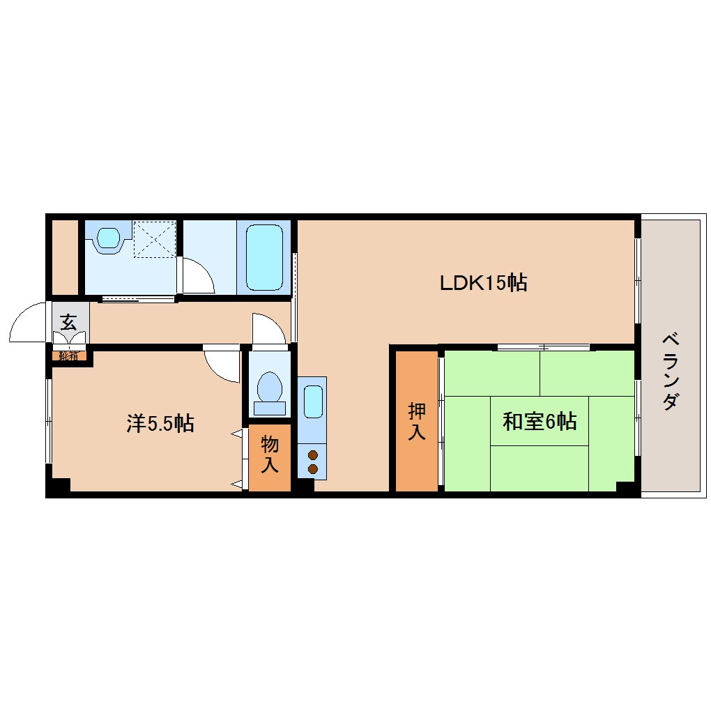 ＪＲ五位堂駅 徒歩2分 2階の物件間取画像
