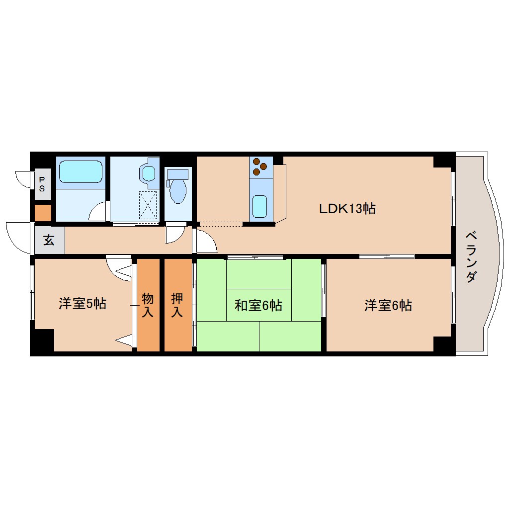 五位堂駅 徒歩3分 4階の物件間取画像