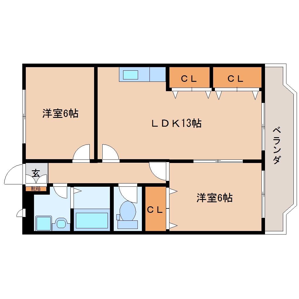 近鉄下田駅 徒歩14分 3階の物件間取画像