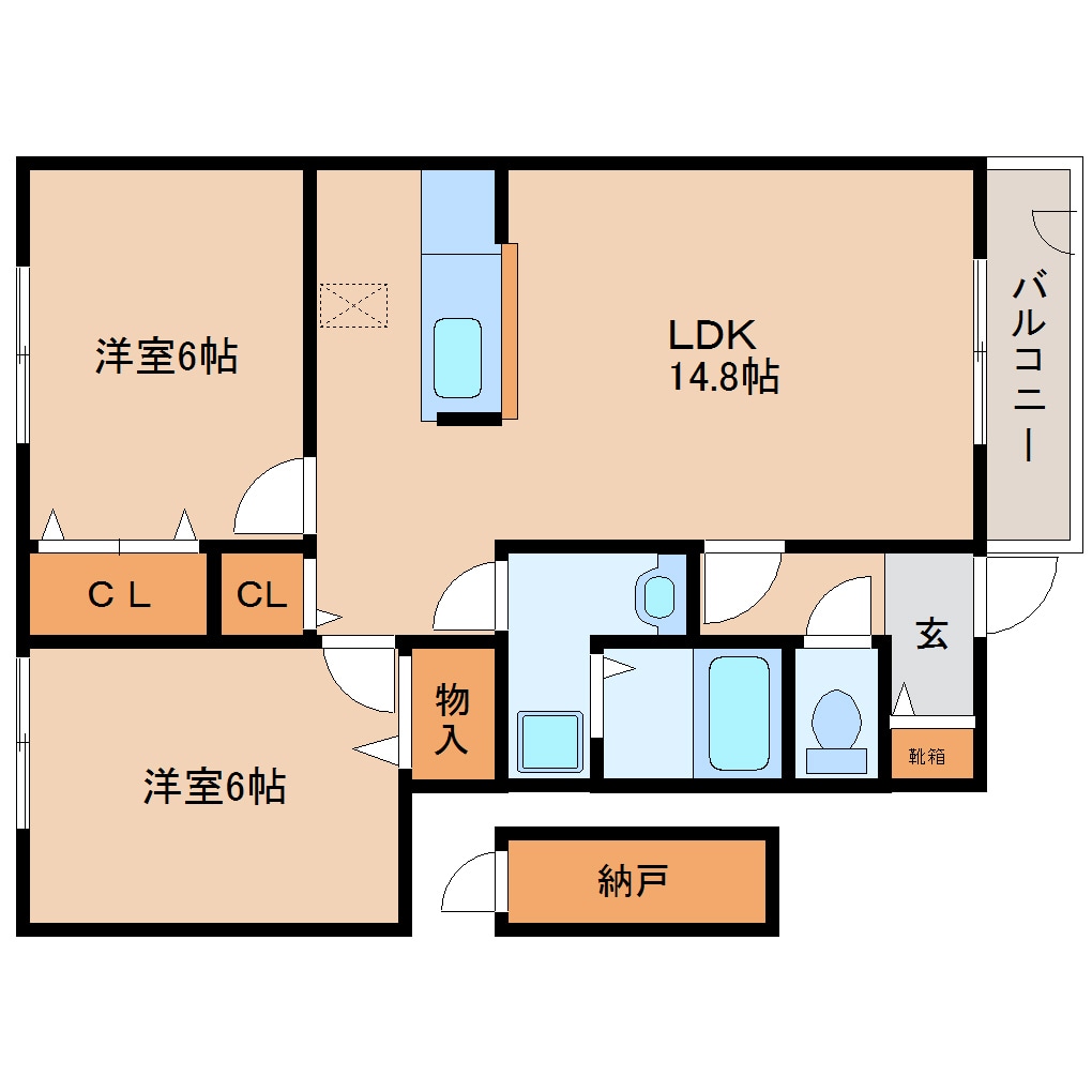 五位堂駅 徒歩10分 1階の物件間取画像