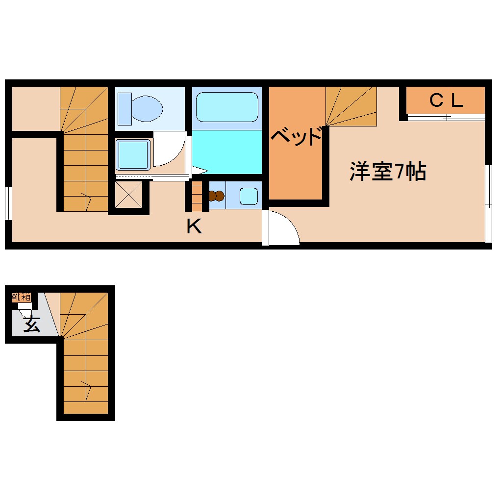 五位堂駅 徒歩11分 2階の物件間取画像