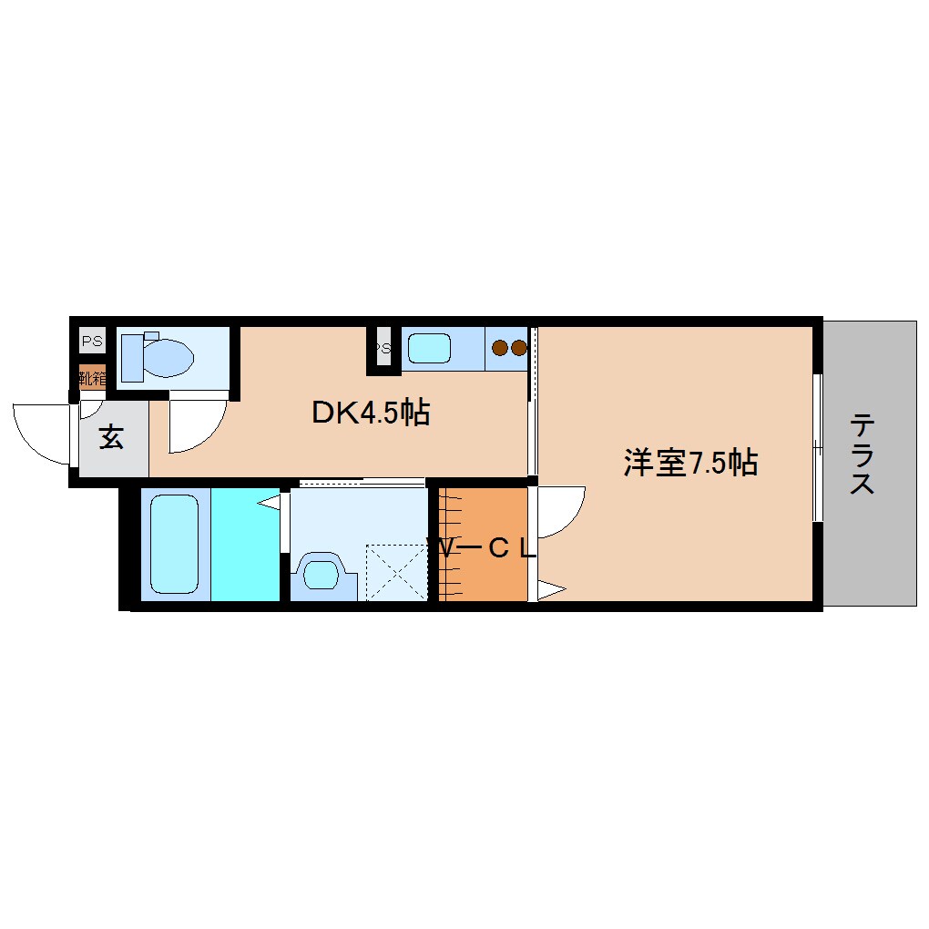 二上駅 徒歩8分 1階の物件間取画像