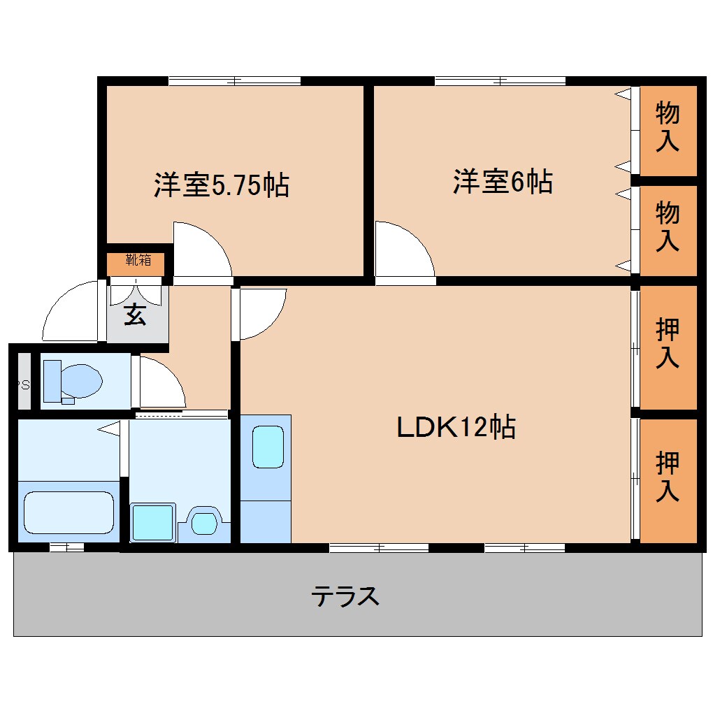 五位堂駅 徒歩5分 1階の物件間取画像