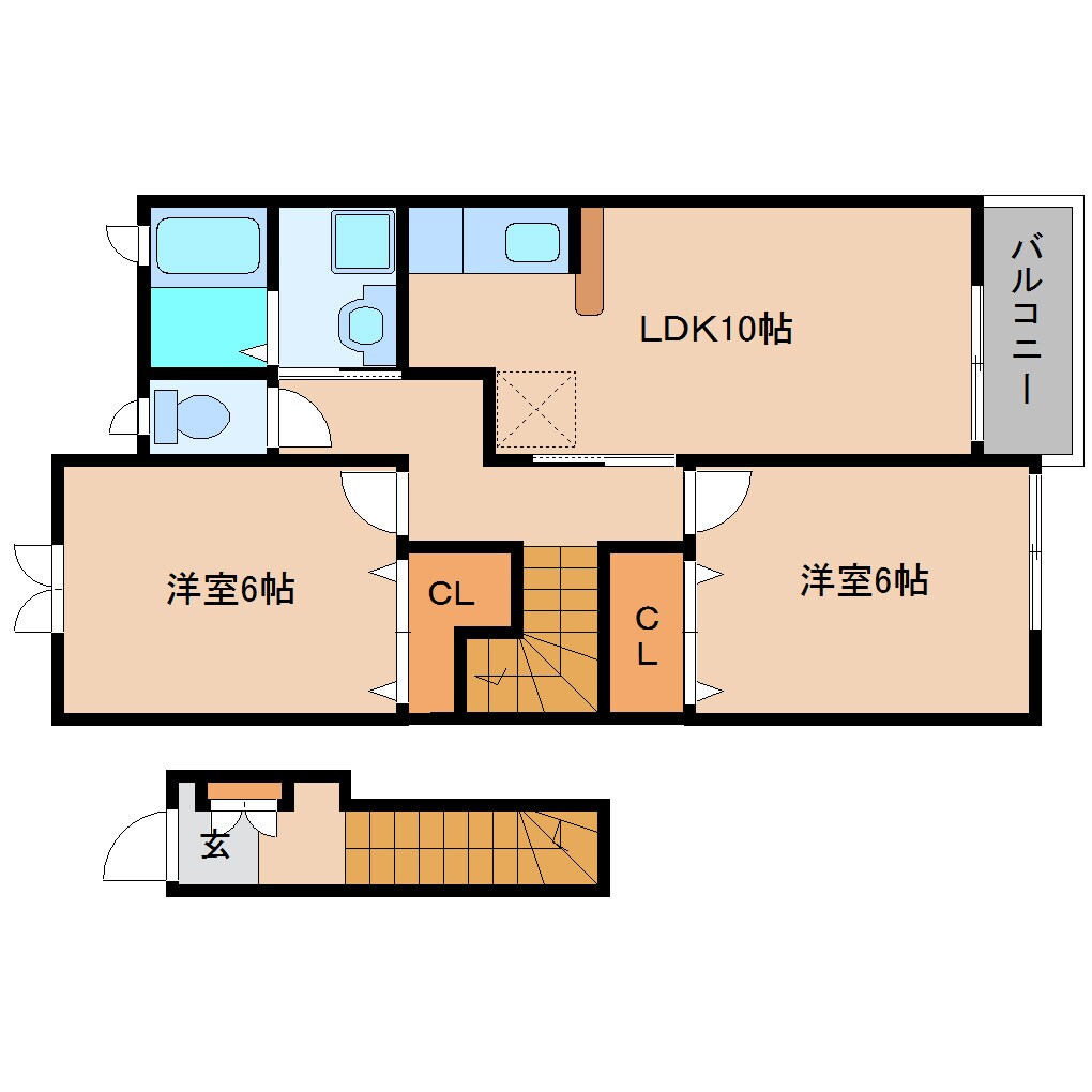 当麻寺駅 徒歩9分 2階の物件間取画像