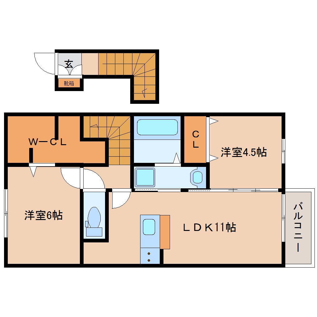 奈良県葛城市當麻ハイツ 2階の物件間取画像