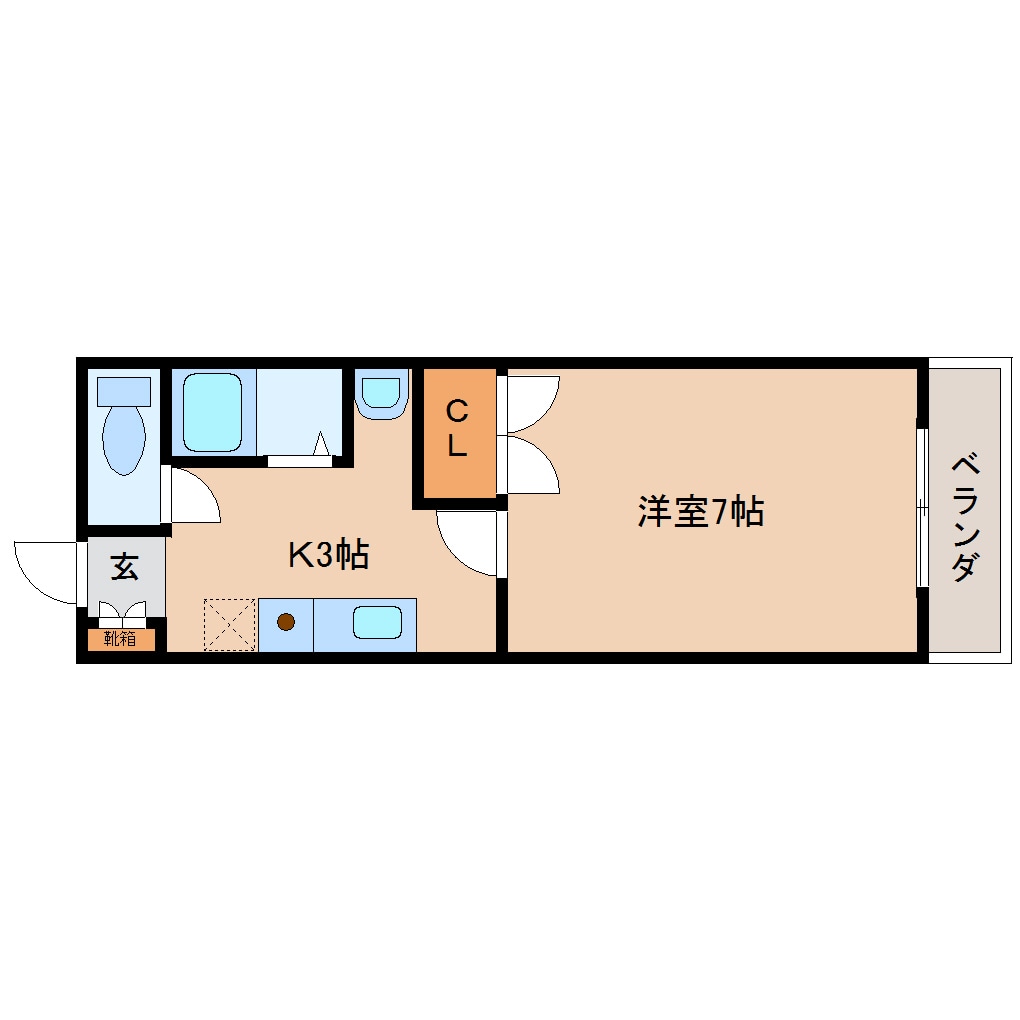 近鉄郡山駅 徒歩15分 2階の物件間取画像