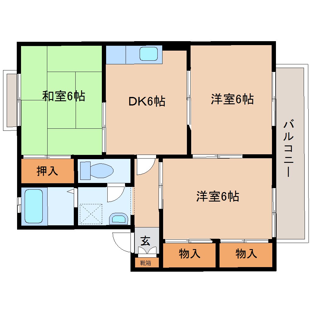 郡山駅 徒歩8分 2階の物件間取画像