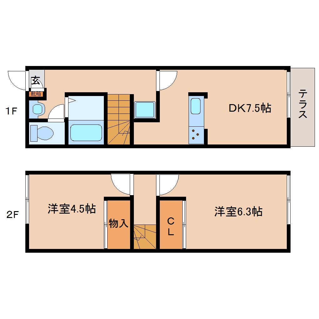 大和小泉駅 バス13分  新町下車：停歩5分 1階の物件間取画像