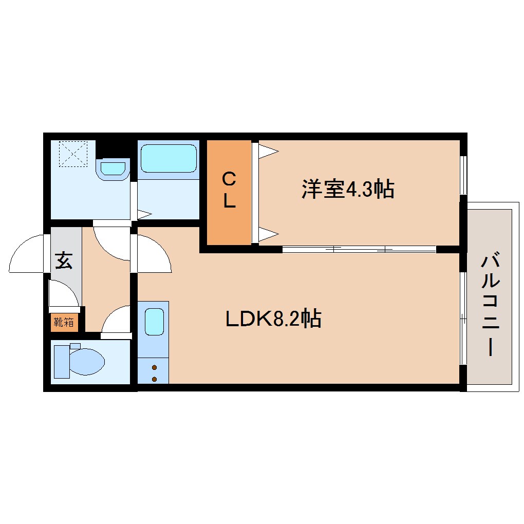 近鉄郡山駅 徒歩5分 2階の物件間取画像