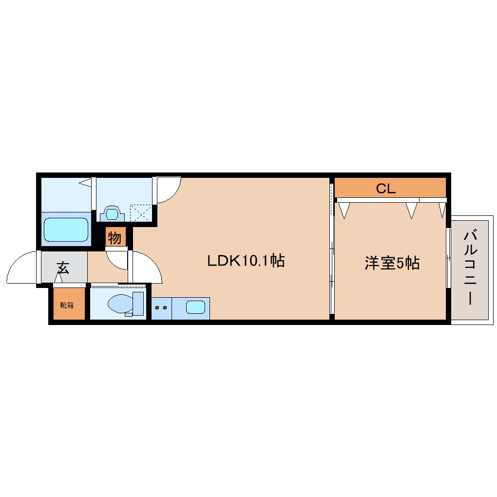 近鉄郡山駅 徒歩3分 2階の物件間取画像