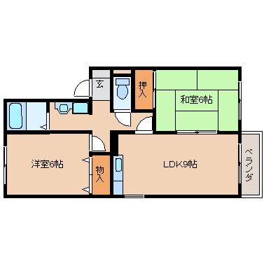 新祝園駅 バス11分  精華台4丁目下車：停歩1分 2階の物件間取画像
