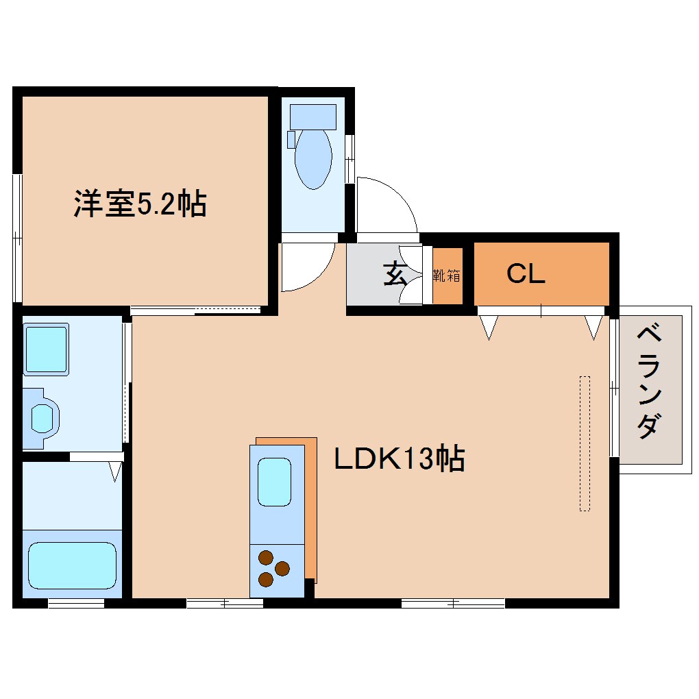 奈良県奈良市六条町コーポ 2階の物件間取画像