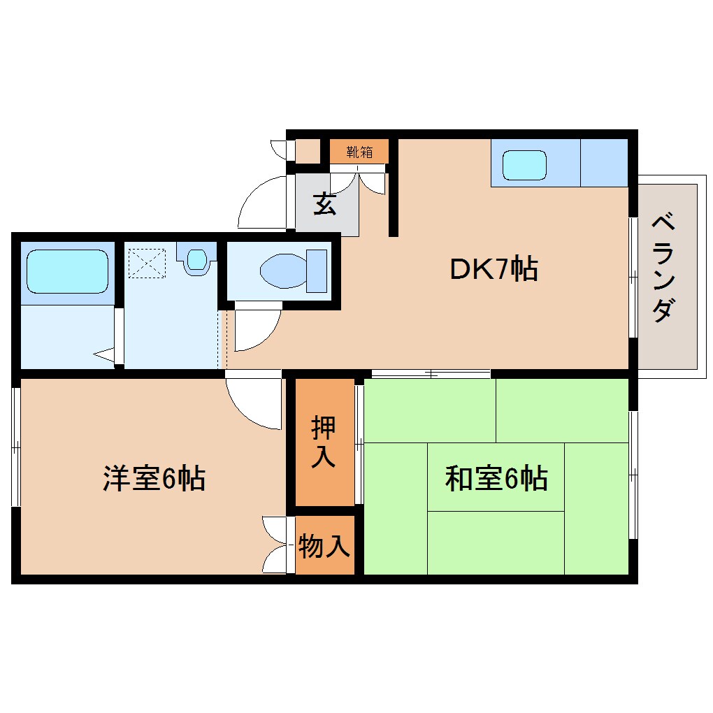 奈良県奈良市平松1丁目コーポ 1階の物件間取画像