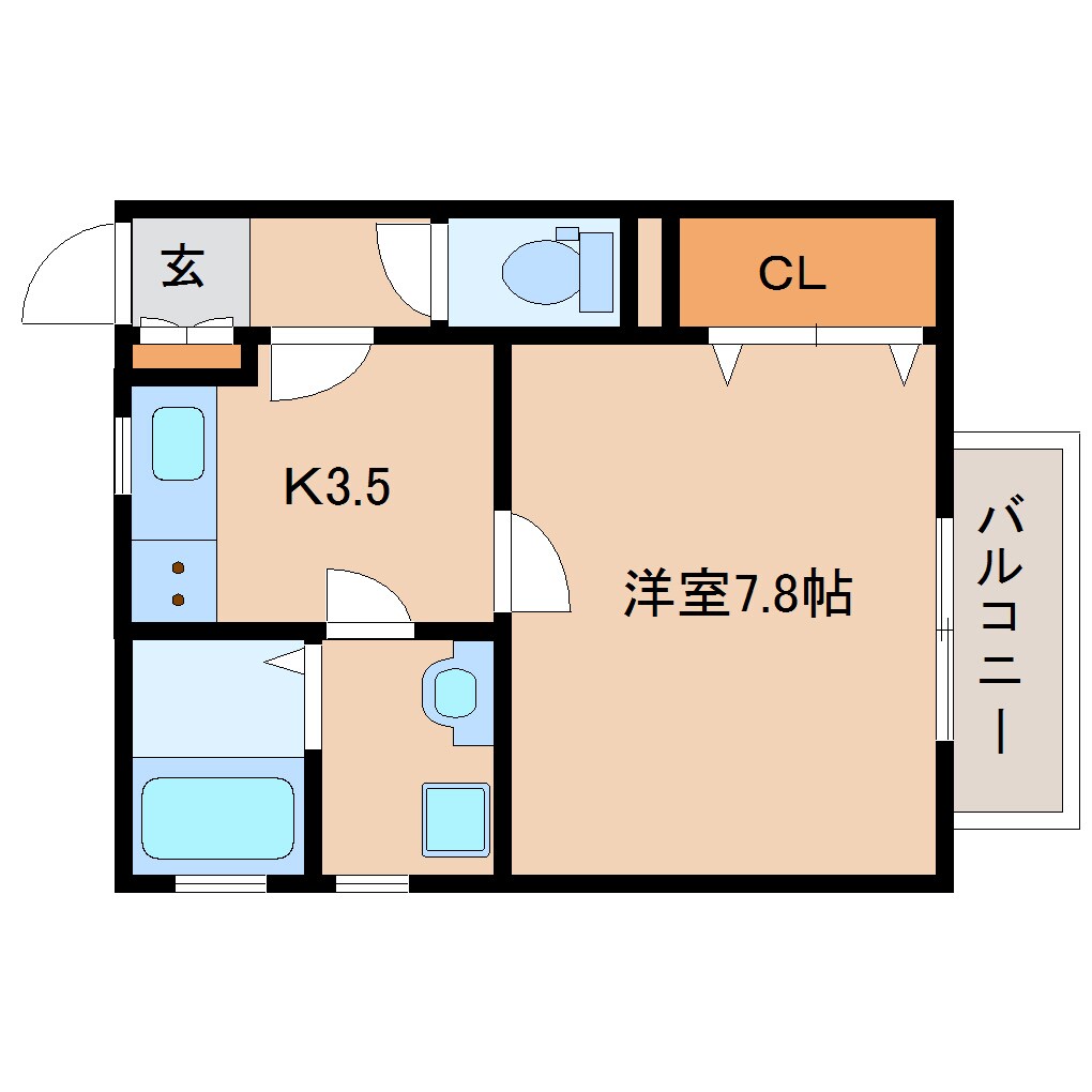奈良県奈良市西大寺赤田町1丁目コーポ 2階の物件間取画像