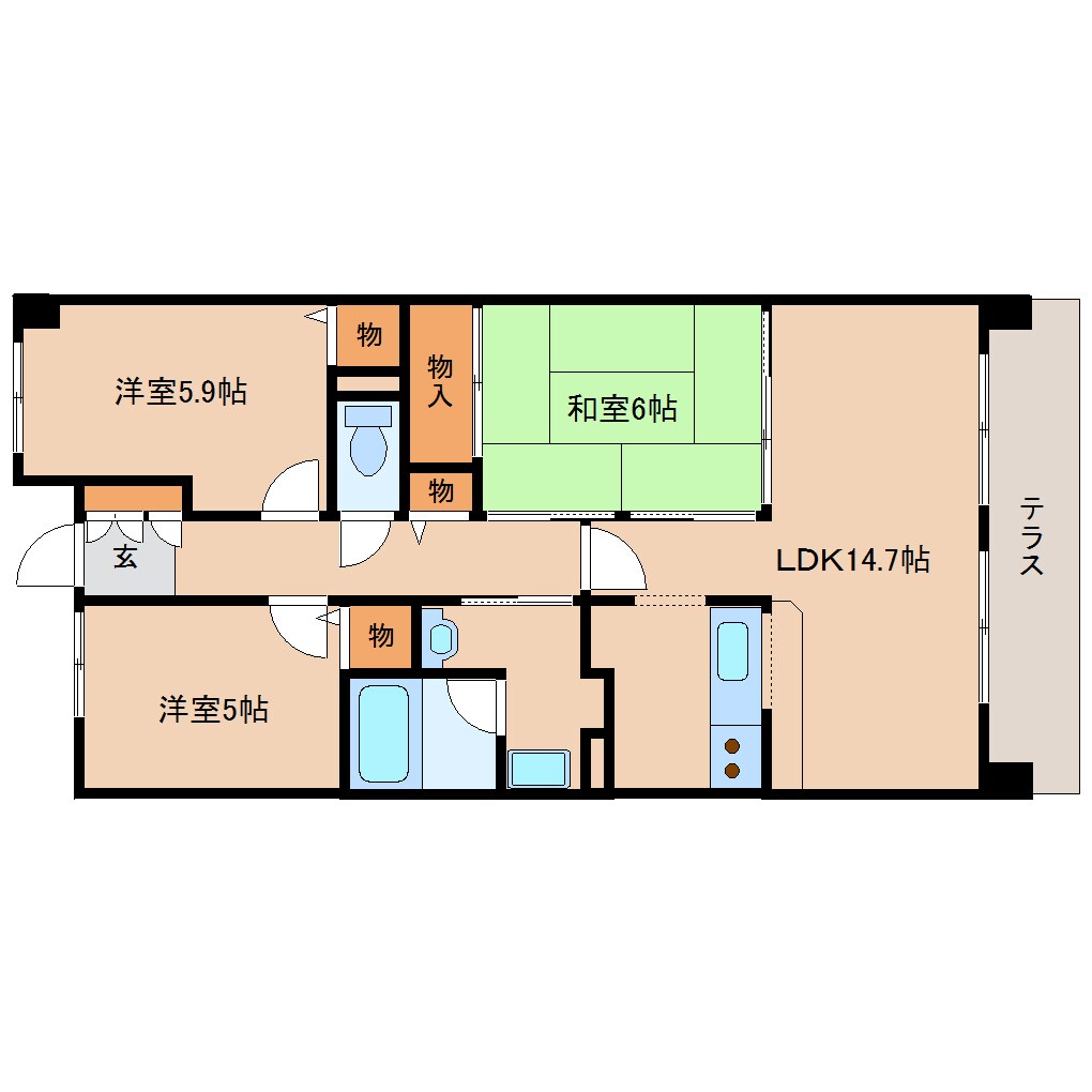 奈良県奈良市菅原町マンション 1階の物件間取画像
