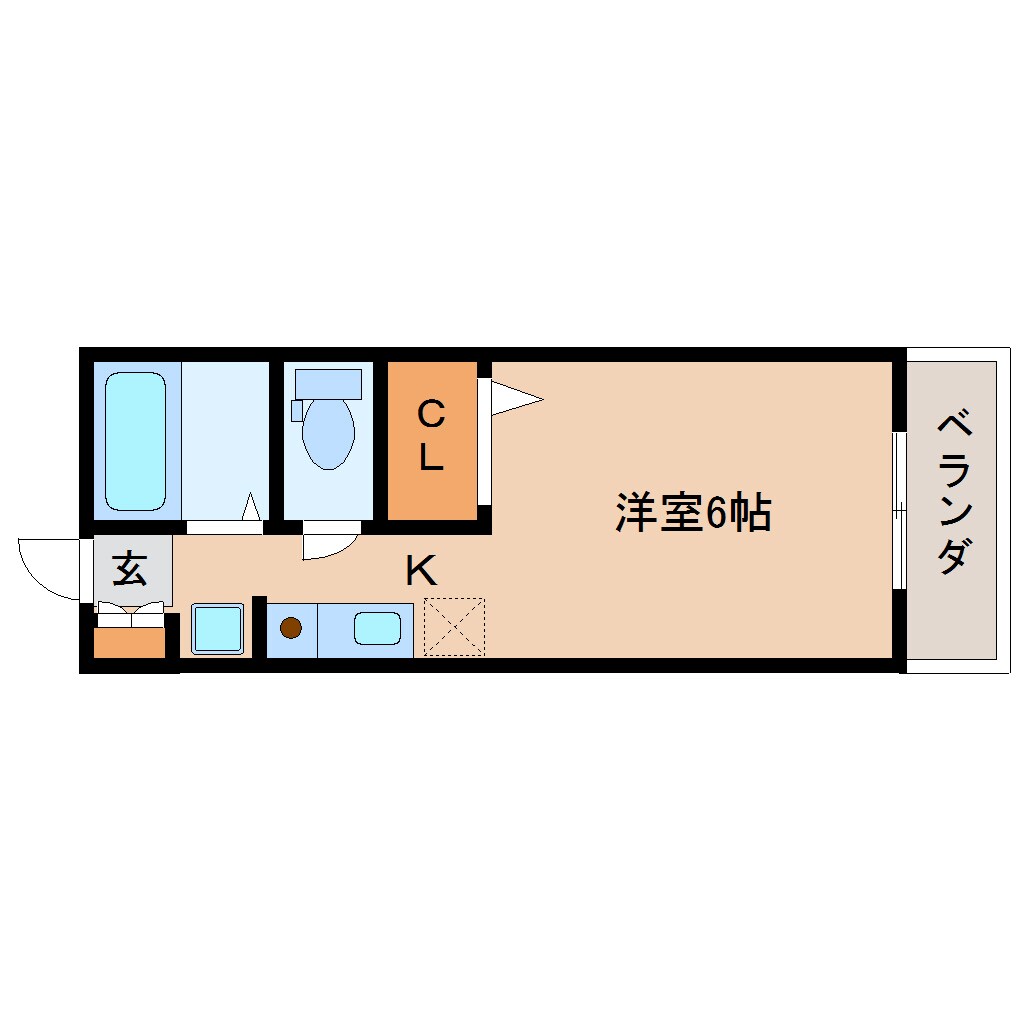 奈良県奈良市西大寺赤田町1丁目ハイツ 2階の物件間取画像