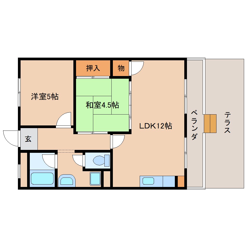 奈良県奈良市山陵町マンション 1階の物件間取画像