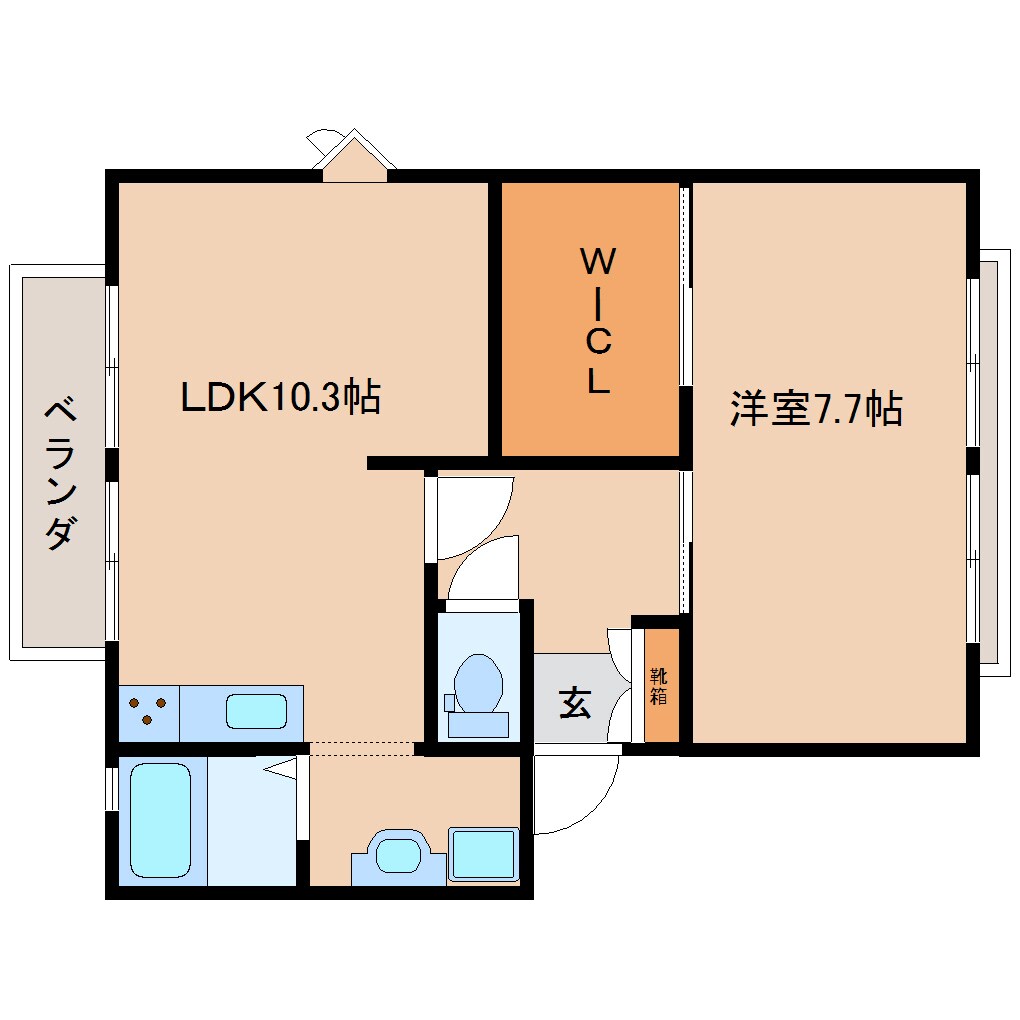 京都府相楽郡精華町光台7丁目ハイツ 2階の物件間取画像