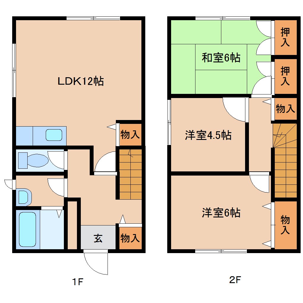 高の原駅 バス5分  朱雀6丁目下車：停歩2分 1階の物件間取画像