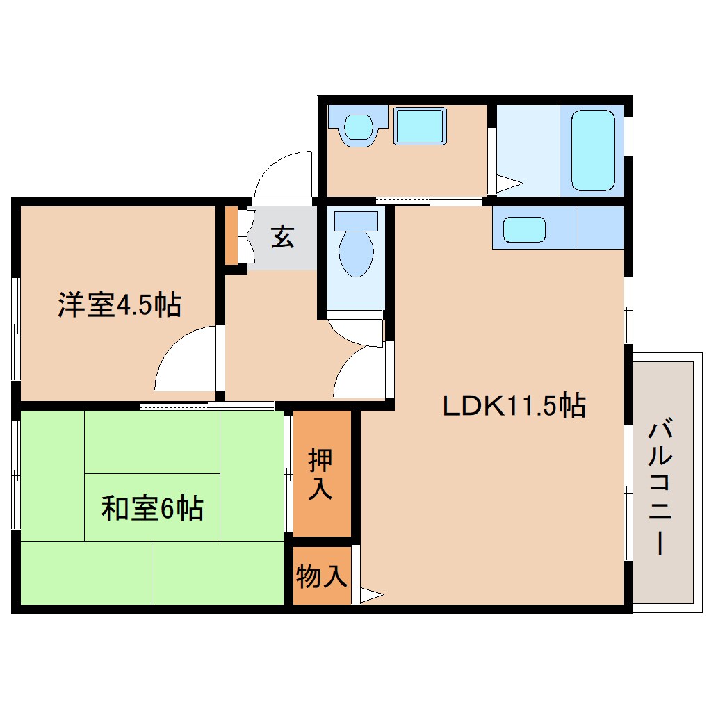 西ノ京駅 徒歩16分 2階の物件間取画像