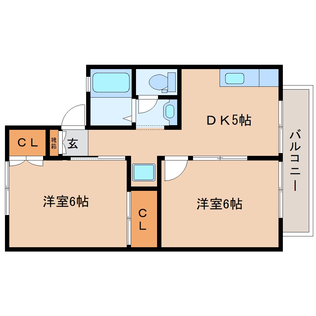 奈良県奈良市山陵町ハイツ 2階の物件間取画像