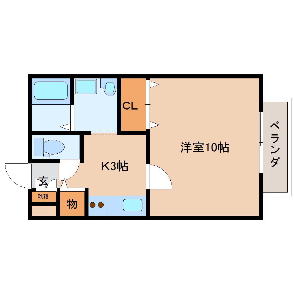 奈良県奈良市菅原東2丁目コーポ 1階の物件間取画像