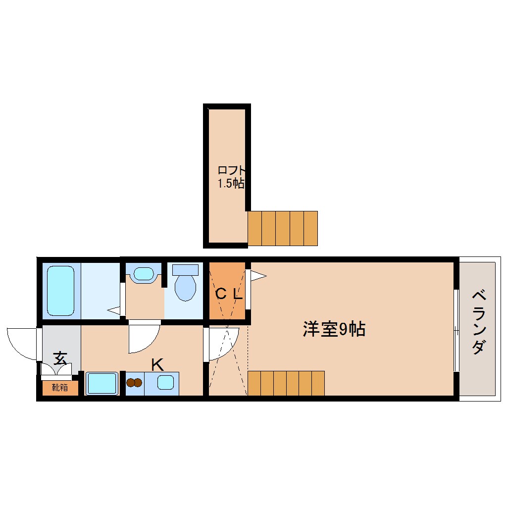 尼ケ辻駅 徒歩10分 2階の物件間取画像