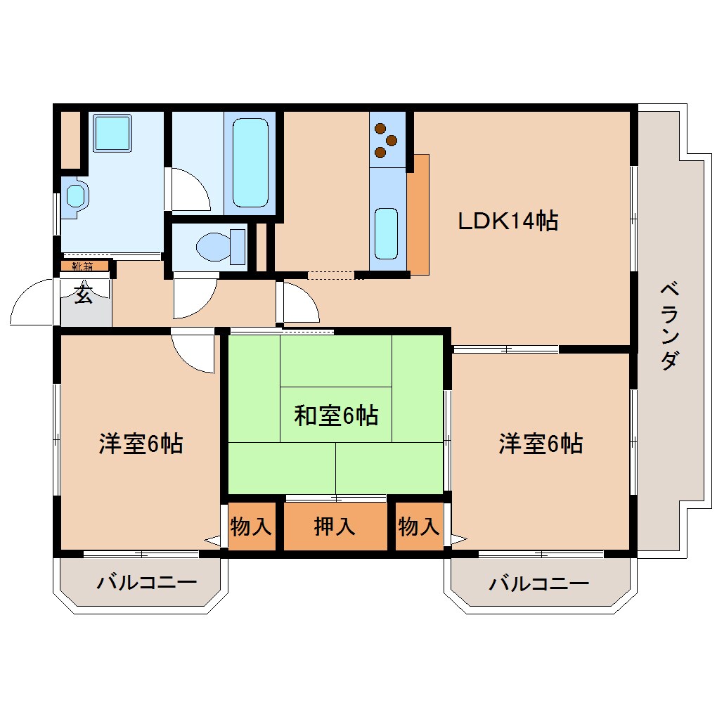 大和西大寺駅 徒歩7分 2階の物件間取画像