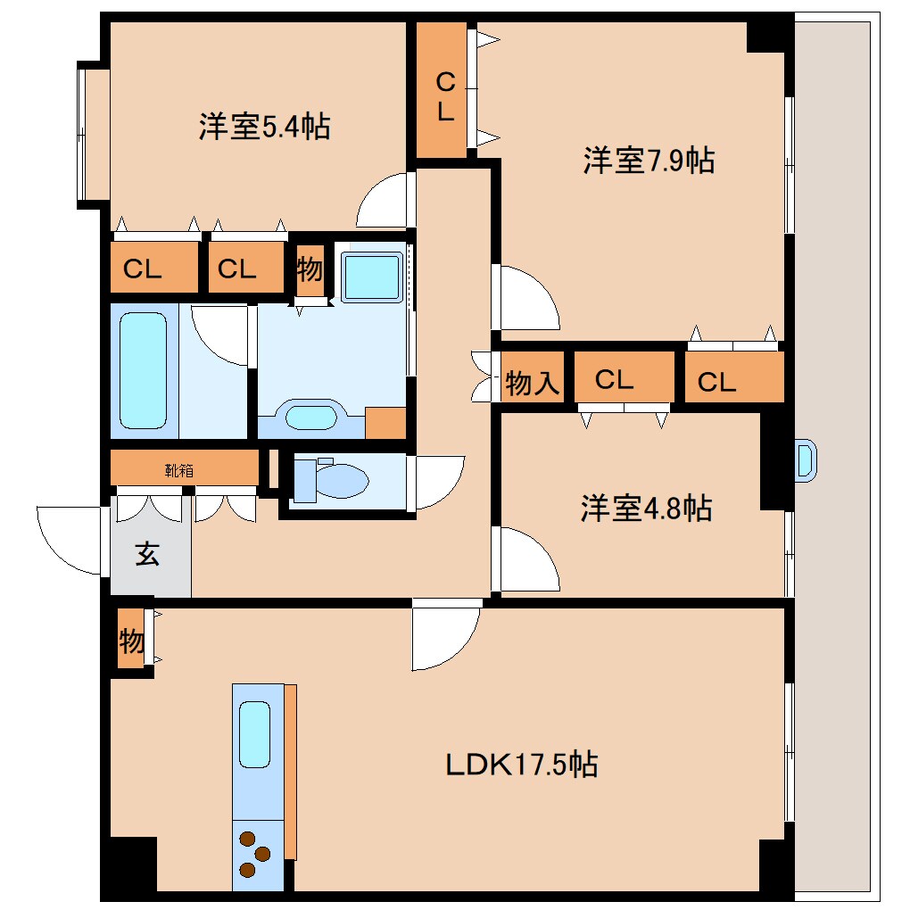 大和西大寺駅 徒歩5分 5階の物件間取画像