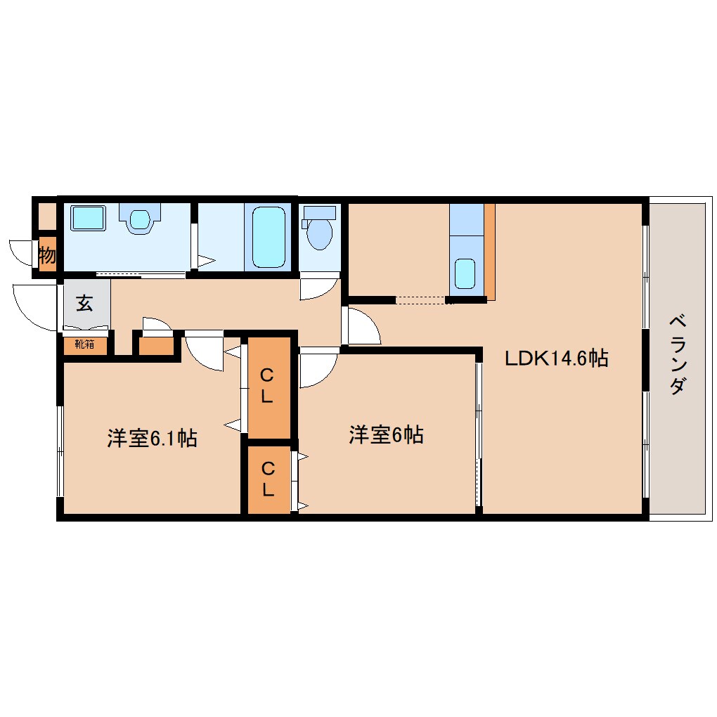 奈良県奈良市西大寺宝ヶ丘マンション 3階の物件間取画像