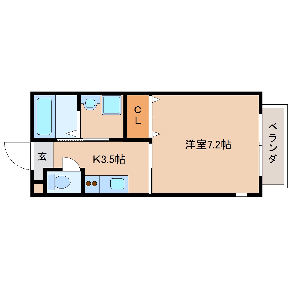 奈良県奈良市西大寺東町1丁目ハイツ 2階の物件間取画像