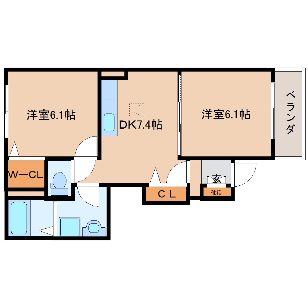 西ノ京駅 徒歩19分 1階の物件間取画像