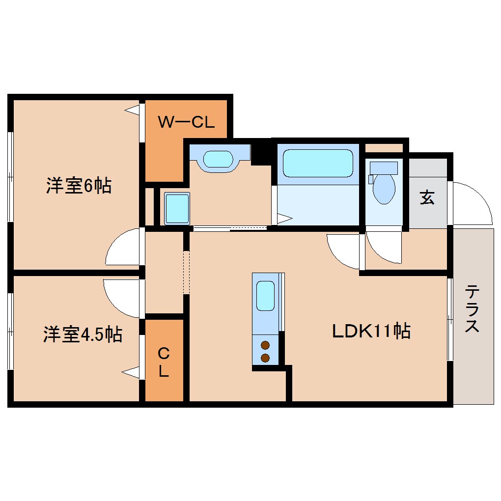 尼ケ辻駅 徒歩11分 1階の物件間取画像