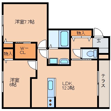 山田川駅 徒歩20分 1階の物件間取画像