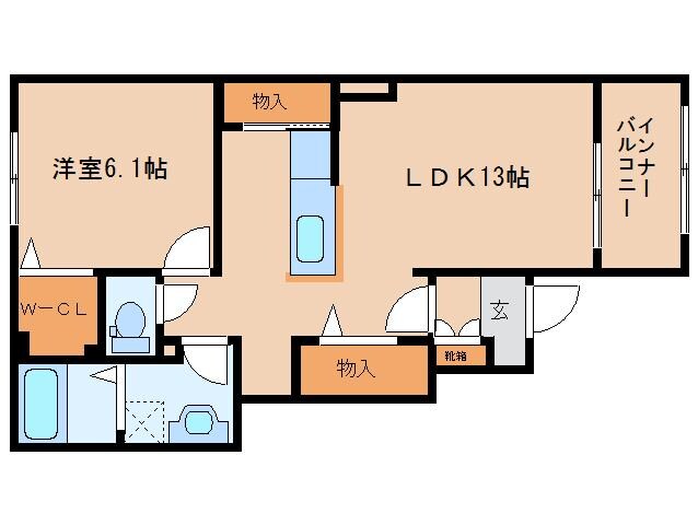 山田川駅 徒歩10分 1階の物件間取画像