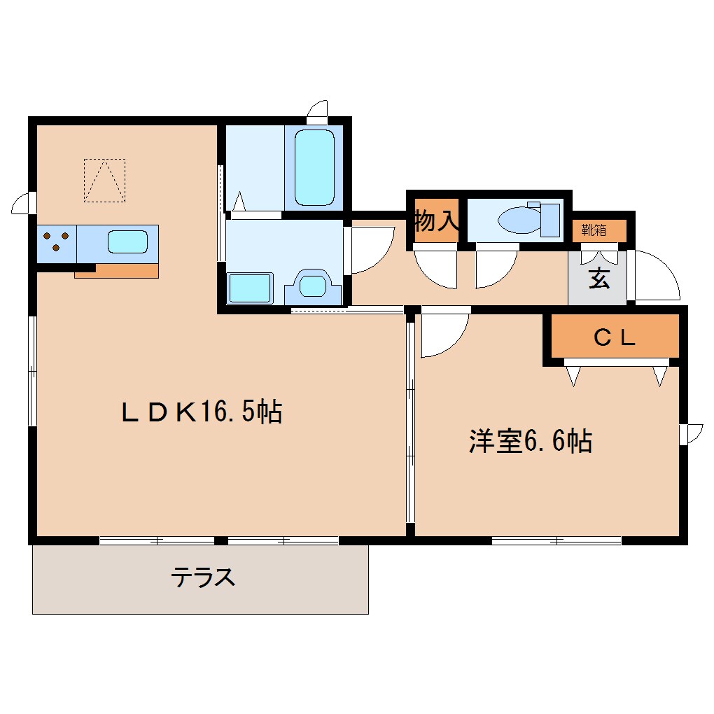 京都府相楽郡精華町桜が丘2丁目ハイツ 1階の物件間取画像