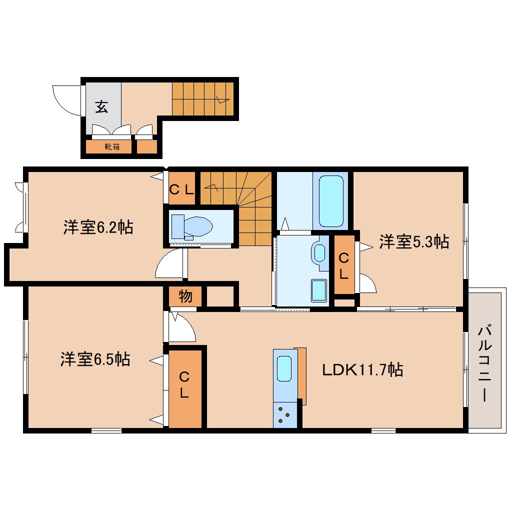 平城駅 徒歩8分 2階の物件間取画像